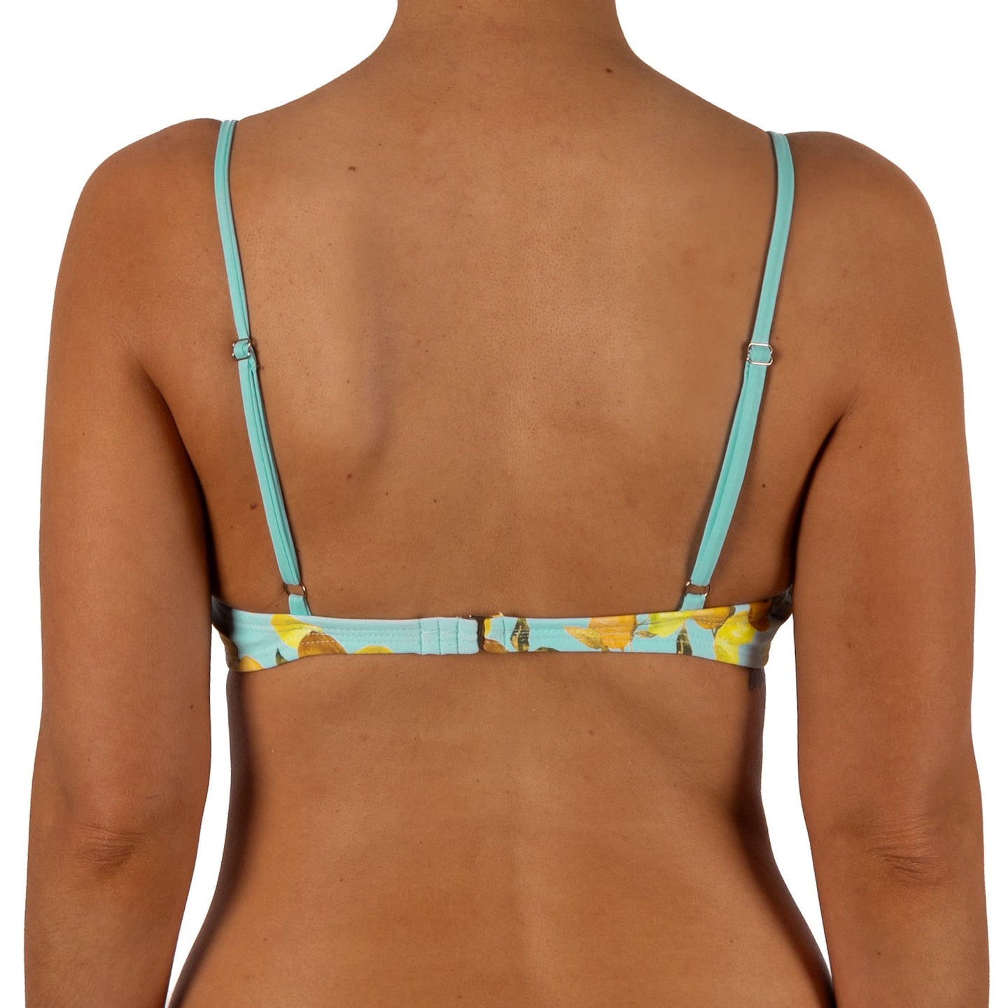 Top de Bikini Escote Redondo Profundo Romina Celeste Limon