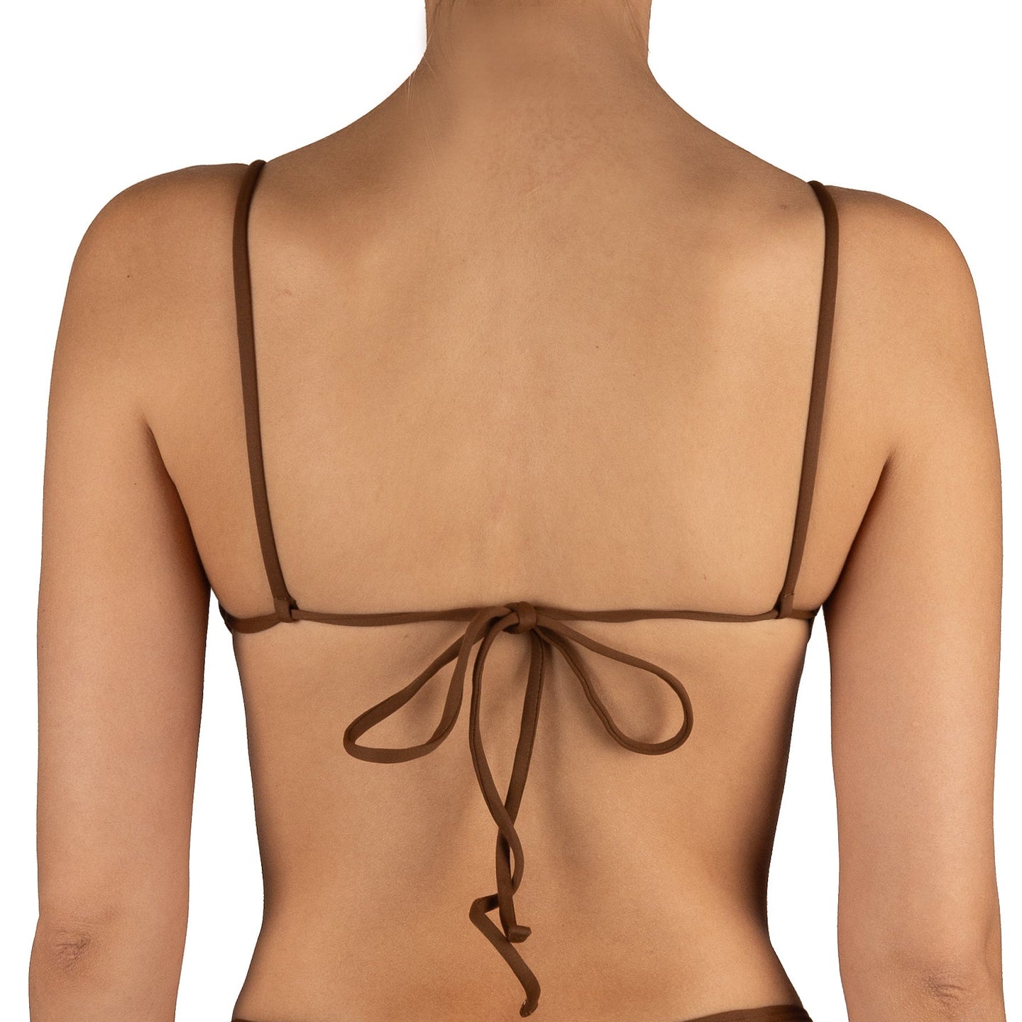 Top de Bikini Escote Redondo Argolla Dorada Cloe Lince Caramelo by Paula y Sofía Fernández