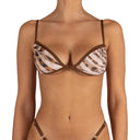 Top de Bikini Escote Redondo Argolla Dorada Cloe Lince Caramelo by Paula y Sofía Fernández