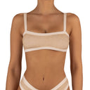 Top de Bikini Escote Semi Recto Tirante Ancho Anna Brillo Fiesta Blanco by Paula y Sofía Fernández
