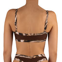 Top de Bikini Escote Semi Recto Tirante Ancho Anna Cafe Leopardo by Paula y Sofía Fernández