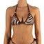 Top de Bikini Triangulo Amarrado al Cuello Becca Leopardo Cafe Mostacilla Mix by Paula y Sofía Fernández
