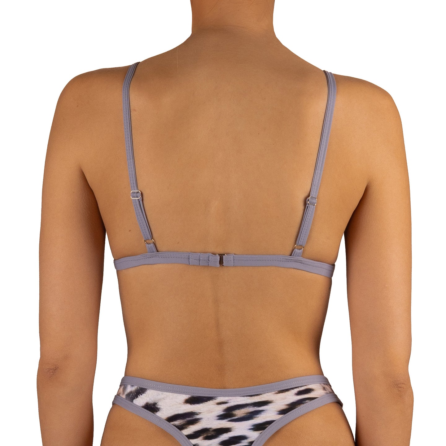 Top de Bikini Triángulo Argolla Dorada Macarena Guepardo Acero by Paula y Sofía Fernández