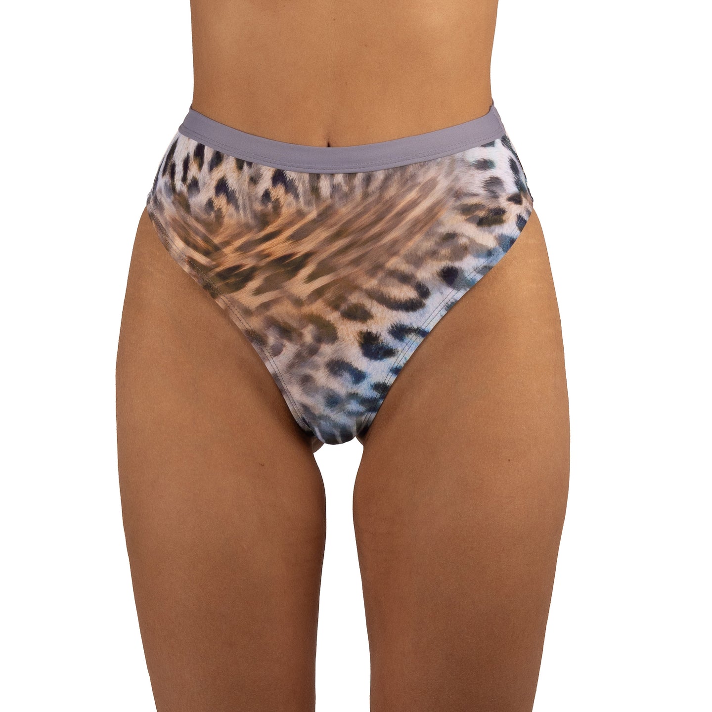 Bottom de Bikini Tiro Alto a la cintura Alessandra Guepardo Acero by Paula y Sofía Fernández