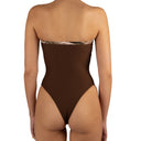 Traje de Baño Entero Strapless Luisa Cafe Leopardo by Paula y Sofía Fernández