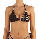 Top de Bikini Triangulo Amarrado al Cuello Becca Brillo Negro Tiger by Paula y Sofía Fernández