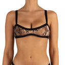 Top de Bikini Escote Redondo Profundo Tirante Ancho Jesu Rib Trenzado Cobra Negro by Paula y Sofía Fernández