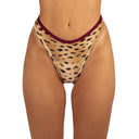 Bottom de Bikini sin Elástico Alegra Rib Chita Contorno Superior Granate by Paula y Sofía Fernández