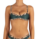 Top de Bikini Escote Redondo Profundo Tirante Ancho Jesu Brillo Bosque Jaguar by Paula y Sofía Fernández