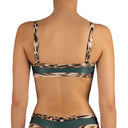 Top de Bikini Escote Redondo Profundo Tirante Ancho Jesu Brillo Bosque Jaguar by Paula y Sofía Fernández