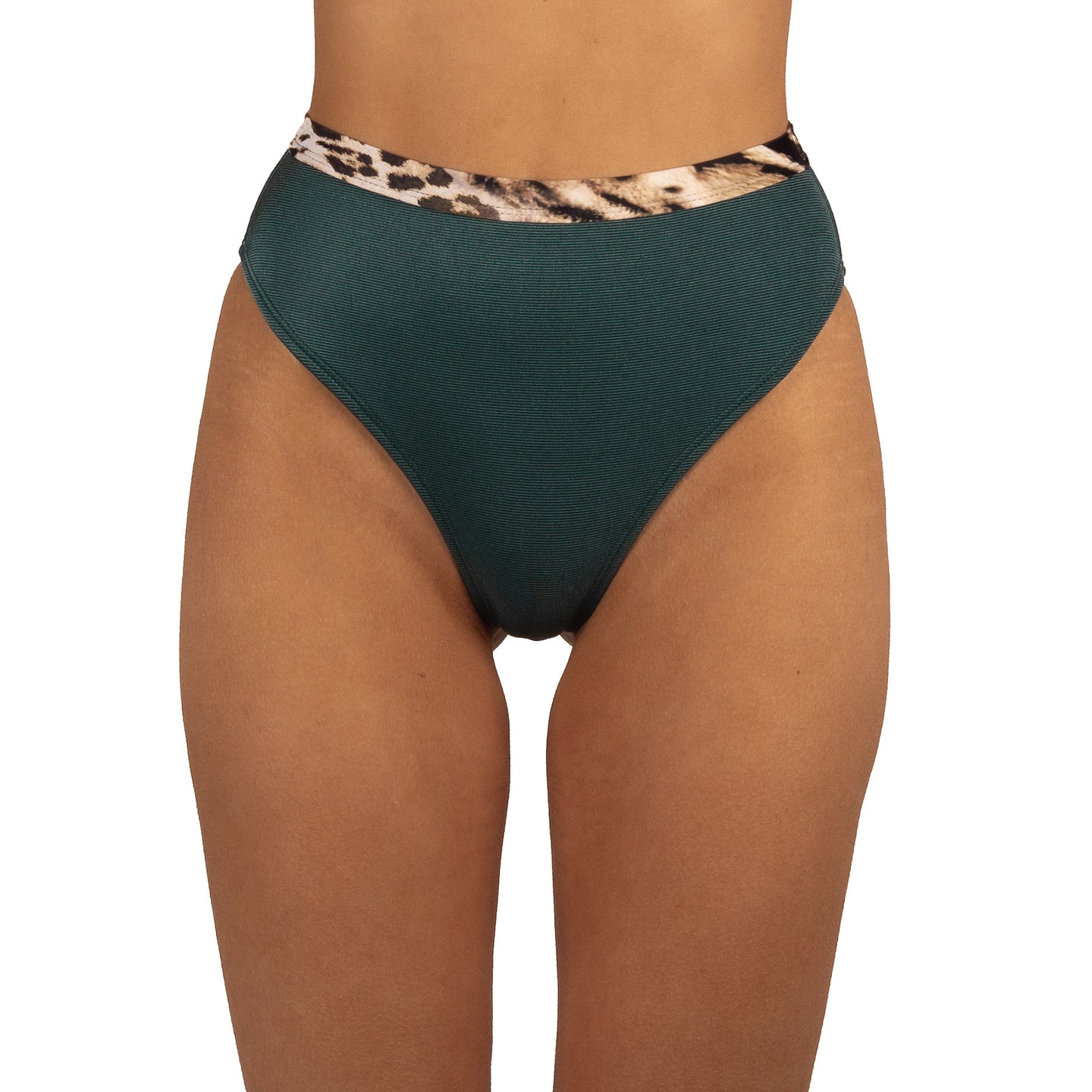 Bottom de Bikini Tiro Alto a la cintura Alessandra Brillo Bosque Jaguar by Paula y Sofía Fernández