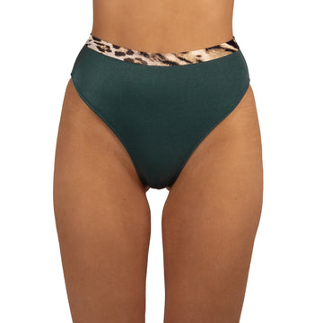 Bottom de Bikini Tiro Alto a la cintura Alessandra Brillo Bosque Jaguar by Paula y Sofía Fernández