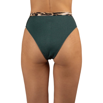 Bottom de Bikini Tiro Alto a la cintura Alessandra Brillo Bosque Jaguar by Paula y Sofía Fernández