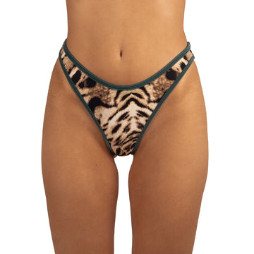 Bottom de Bikini sin Elástico Alegra Jaguar Brillo Bosque by Paula y Sofía Fernández