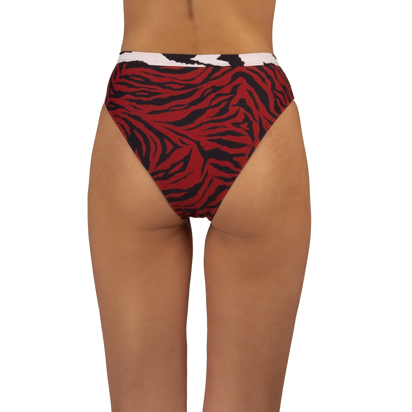 Bottom de Bikini Tiro Alto a la cintura Alessandra Cebra Doble by Paula y Sofía Fernández