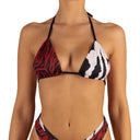 Top de Bikini Triangulo Amarrado al Cuello Rebeca Cebra Doble by Paula y Sofía Fernández