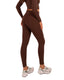 Calza Deportiva Mujer 7/8 Pretina Cruzada Café