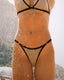 Bottom de Bikini Con Tirantes Ajustables Eliana Gris Negro