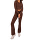 Calza Deportiva Mujer Corte Recto Café