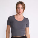 T-SHIRT RIBBED GREY