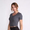 T-SHIRT RIBBED GREY