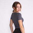 T-SHIRT RIBBED GREY