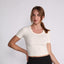 T-SHIRT RIBBED CREAM