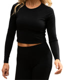 POLERA DEPORTIVA MANGA LARGA NEGRO