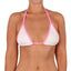 Top de Bikini Triangulo Amarrado al Cuello Becca Blanco Rosa