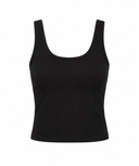 Polera sin Mangas Básica Elasticada Ariana Negro