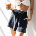 Short de Modal Cintura Ajustable Negro