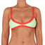 Top de Bikini Escote Profundo Tirante Ancho Dominique Menta Tomate