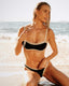 Top de Bikini Escote Semi Recto Tirante Ancho Anna Negro Gris