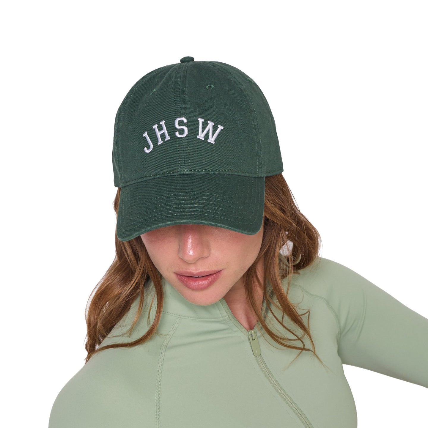Gorro Tipo Jockey Bordado JHSW Verde Blanco