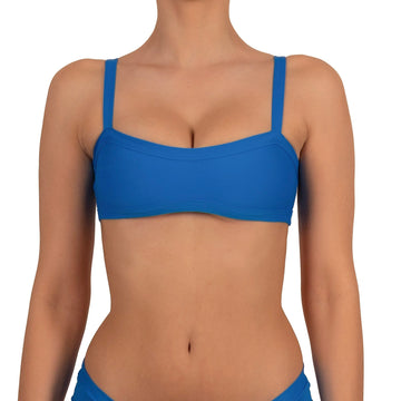 Top de Bikini Escote Semi Recto Tirante Ancho Anna Azul Electrico