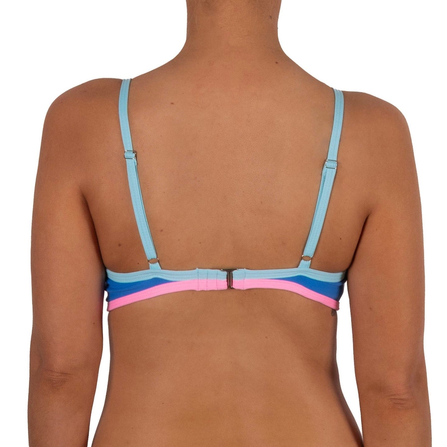 Top de Bikini Escote Redondo Veronica Azul Celeste Rosa