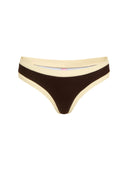Bottom De Bikini Tiro Medio Sin Elastico Agustina Rib Cafe Amarillo