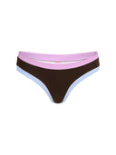 Bottom De Bikini Tiro Medio Sin Elastico Agustina Rib Cafe Morado Celeste