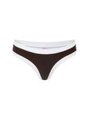 Bottom De Bikini Tiro Medio Sin Elastico Agustina Rib Trenzado Cafe Blanco