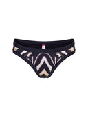Bottom De Bikini Tiro Medio Sin Elastico Agustina Tiger Negro by Paula y Sofía Fernández