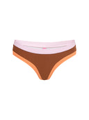 Bottom De Bikini Tiro Medio Sin Elastico Agustina Rib Trenzado Whiskey Naranja Rosa