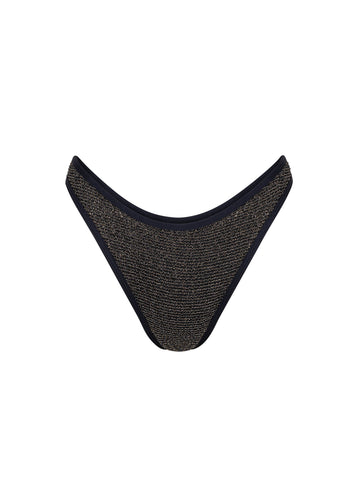 Bottom de Bikini sin Elástico Alegra Brillo Negro by Paula y Sofía Fernández