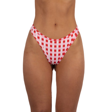 Bottom de Bikini sin Elástico Alegra Cuadrille Rojo
