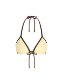 Top de Bikini Triangulo Amarrado al Cuello Becca Rib Amarillo Cafe