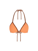 Top de Bikini Triangulo Amarrado al Cuello Becca Rib Trenzado Naranja Whiskey