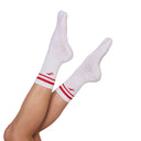 Bi-pack Calcetines Largo Sobre Tobillo Rojo Blanco