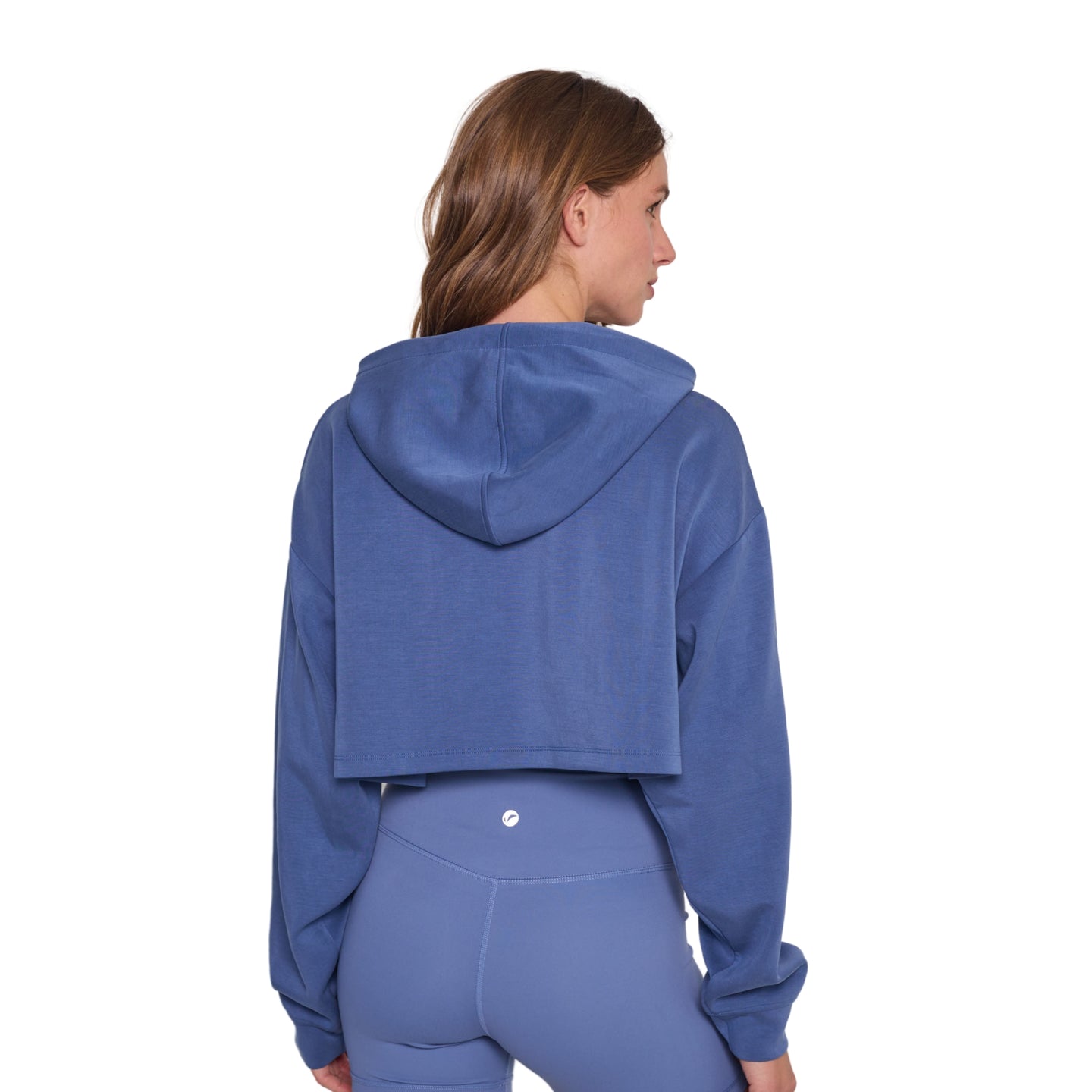 Poleron de Modal Corto  con Capucha Azul Marino