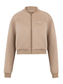 Chaqueta Mujer Crop Cierre Modal Biege