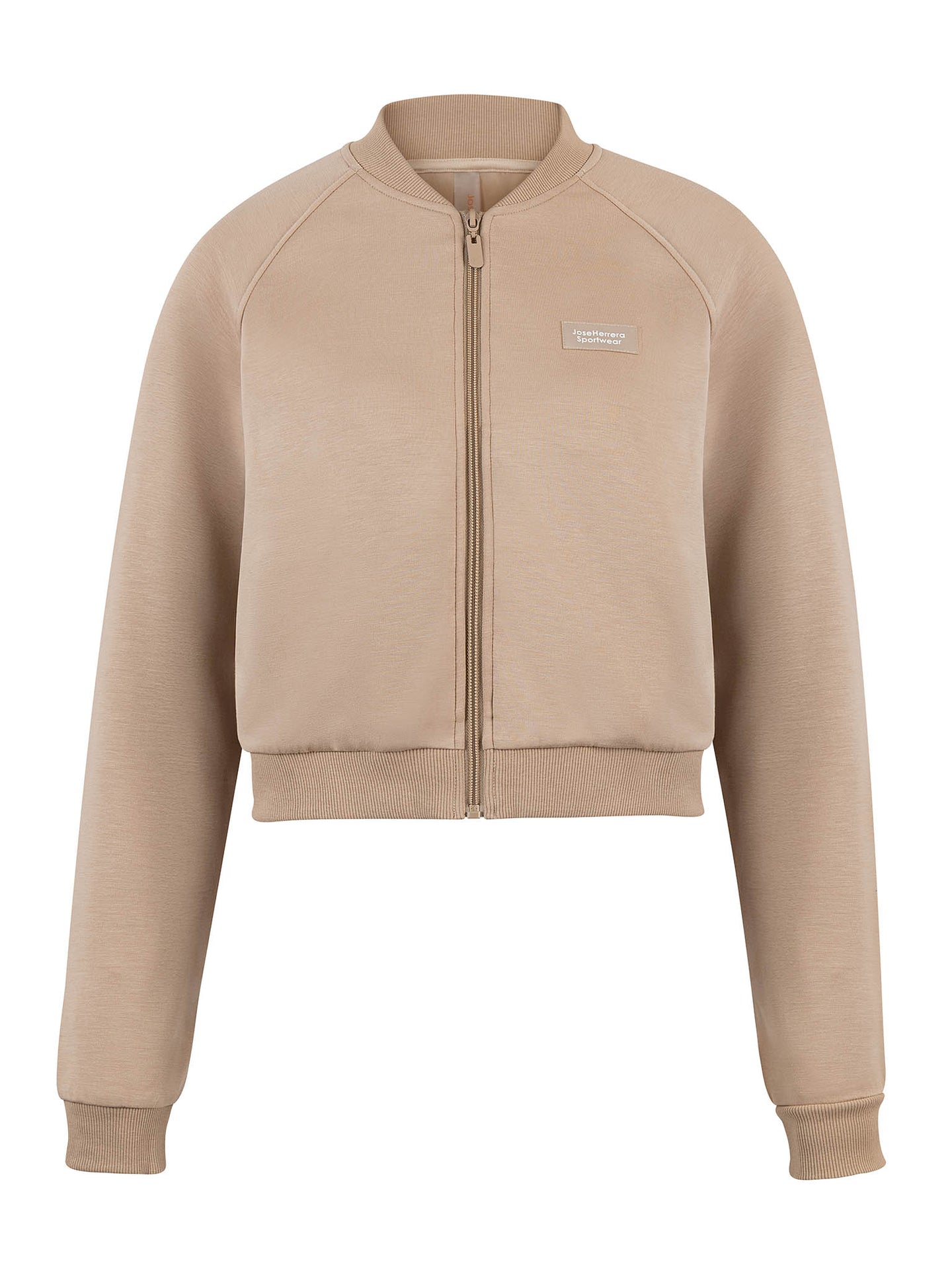 Chaqueta Mujer Crop Cierre Modal Biege