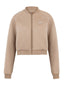 Chaqueta Mujer Crop Cierre Modal Biege